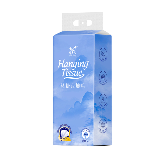 تصميم جديد بالجملة 5 طبقات معلقة لتوزيع الأنسجة لب الخشب البكر ناعم وماص